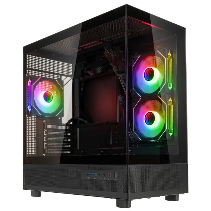 GSI SmartAssembly ARGB Glass Micro-ATX Case - 750W Gold-GSI M-ATX G750G