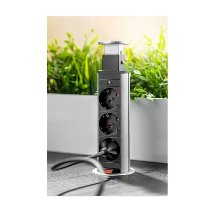 GTV Submersible socket 3x220V Ø60mm, gray
