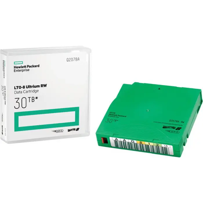 Hewlett Packard Enterprise LTO8 medium 12 TB, streamer medium (green)