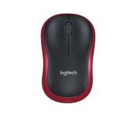 Miš Logitech M185 Wireless, nano, optična, rdeča - 910-002237