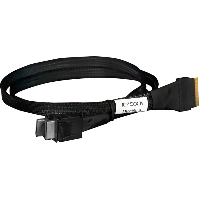 Icy Dock Cable SlimSAS x8 SFF-8654 > 2x OCuLink x4 SFF-8611 (black, 50cm)