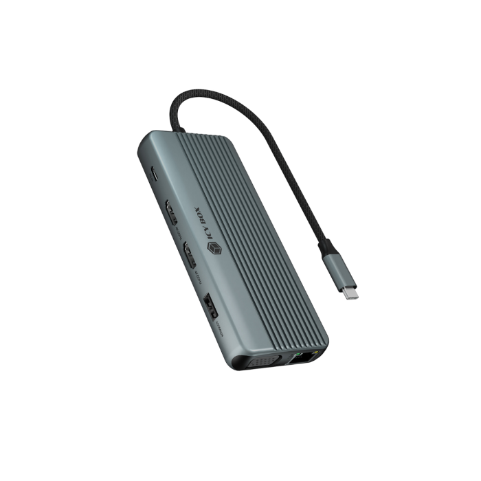IcyBox IB-DK4062-CPD 12-in-1 DockingStation with triple video connection