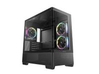 Računalniško ohišje DeepCool CG380U 3F, micro-ATX, ARGB, ukrivljeno kaljeno steklo, črno - R-CG380U-BKAGM3-G
