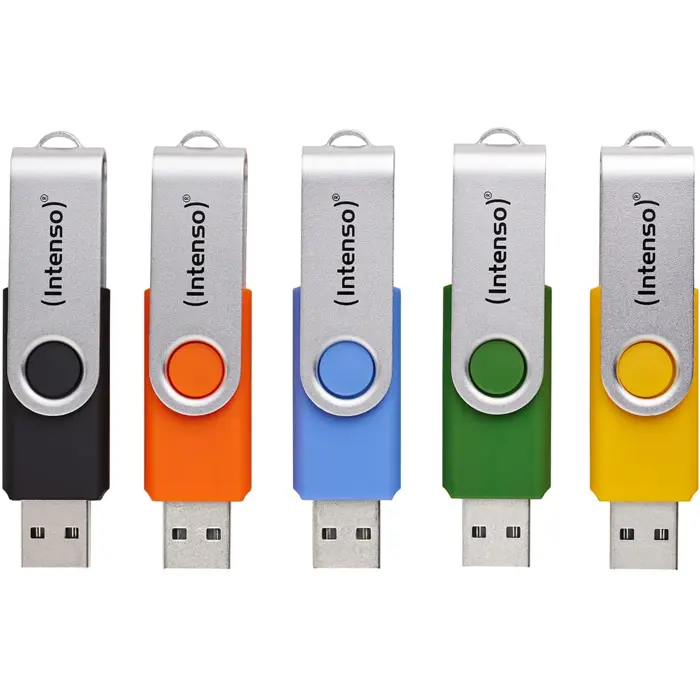 Intenso Office Line Multipack 16 GB (5 USB-A 3.2 USB sticks in yellow, green, black, blue + orange)