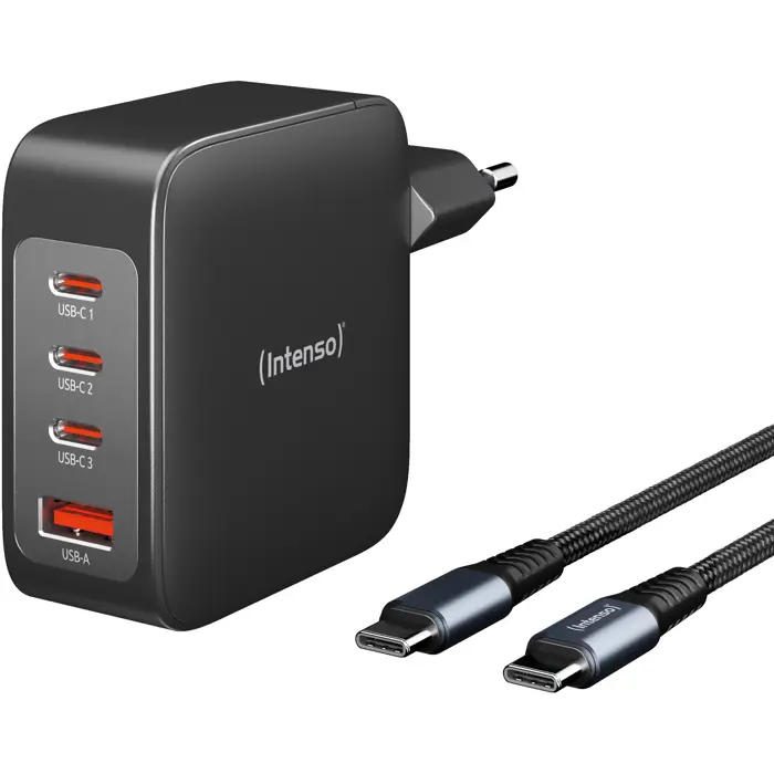 Intenso Power Adapter W140A3C GaN + C520C cable (black, 140Watt)