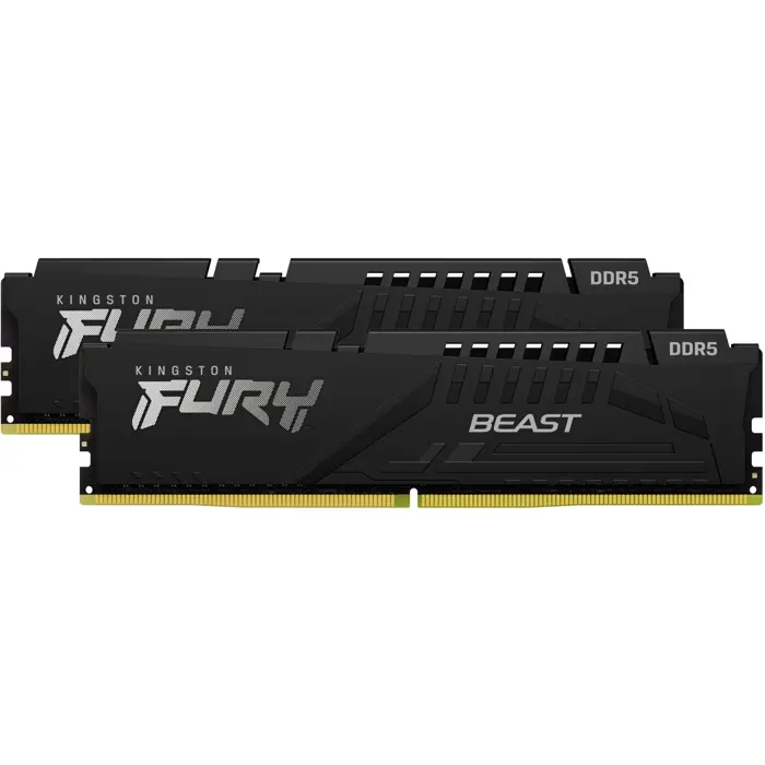 Kingston FURY DDR5 - 32GB - 5600 - CL - 36 - Dual Kit, memory (black, KF556C36BBEK2-32, Fury Beast )