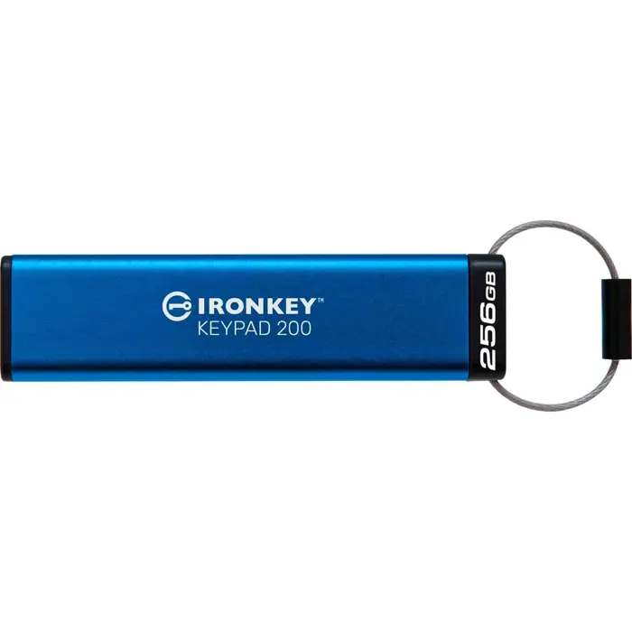 Kingston IronKey Keypad 200 256 GB USB stick (blue, USB-A 3.2 Gen 1)