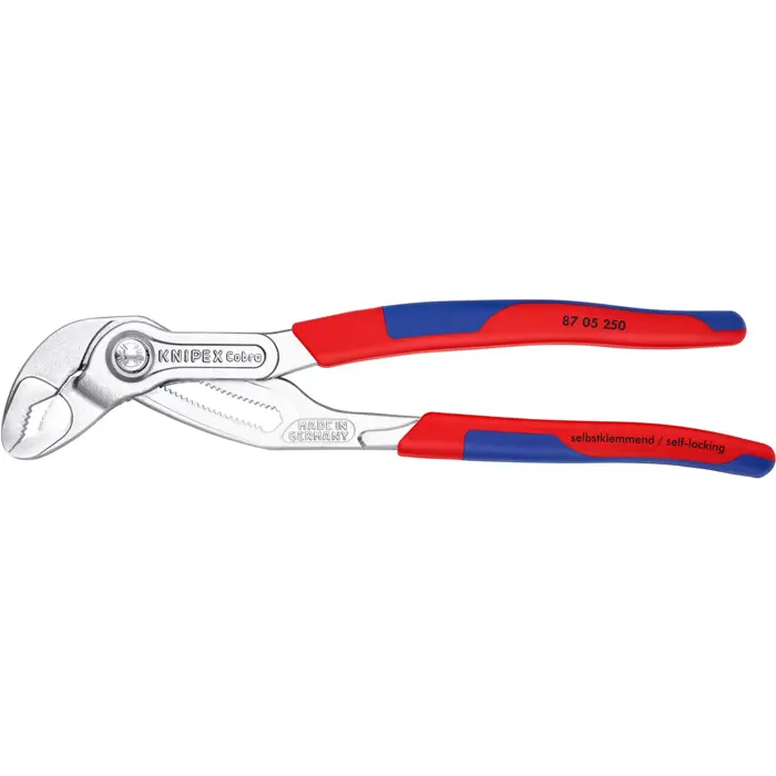 KNIPEX Cobra pipe / water pump pliers 87 05 250 (red/blue, length 250mm, for pipes up to 2)