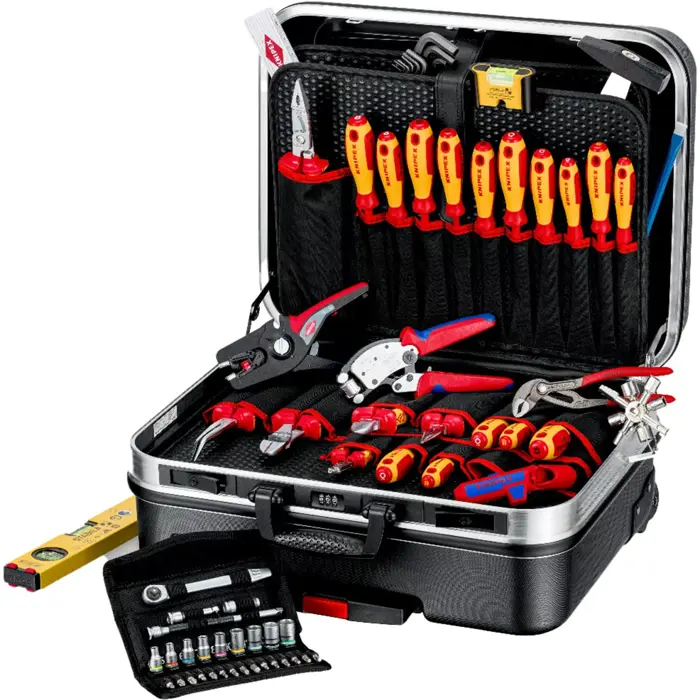 KNIPEX tool case "BIG Basic Move" ElektroPlus, 68-piece, tool set black, with tool assortment for electricians