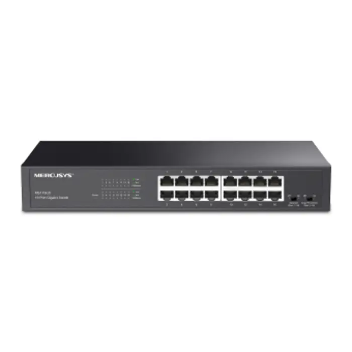 Mercusys 16-Port Gigabit Desktop preklopnik (Switch) 16×10/100/1000Mbps, Plug & Play, Auto-Negotiation, Auto-MDI/MDIX, metalno kučište
