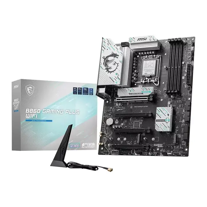 MSI B860 Gaming Plus WiFi Mainboard, Sockel LGA 1851, Intel B860, ATX, DDR5-7E41-003R