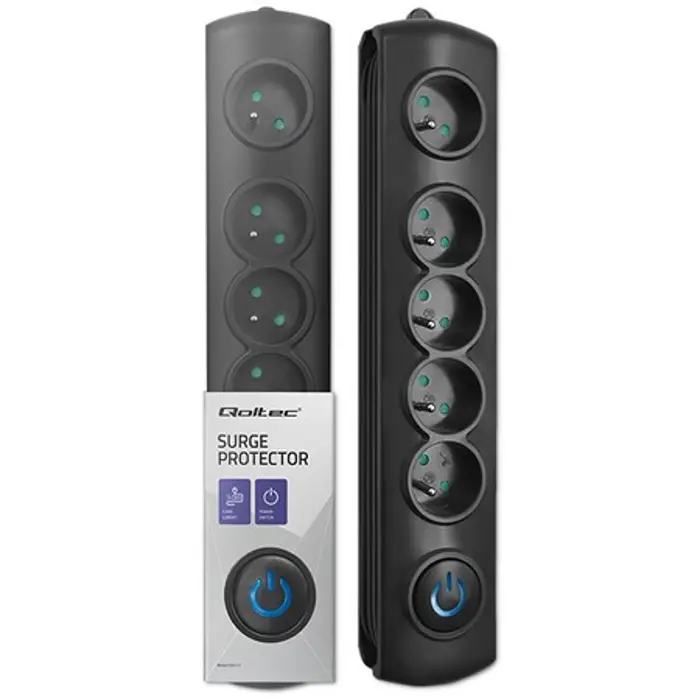 Qoltec Surge protector | 5 sockets | 3m