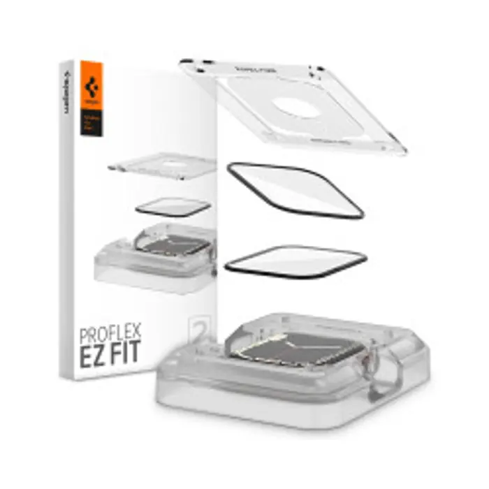 Spigen ProFlex EZ Fit, zaštitno staklo za Apple pametni sat, 2 kom + okvir za poravnanje - Apple Watch 9/8/7 41mm (AFL04052)