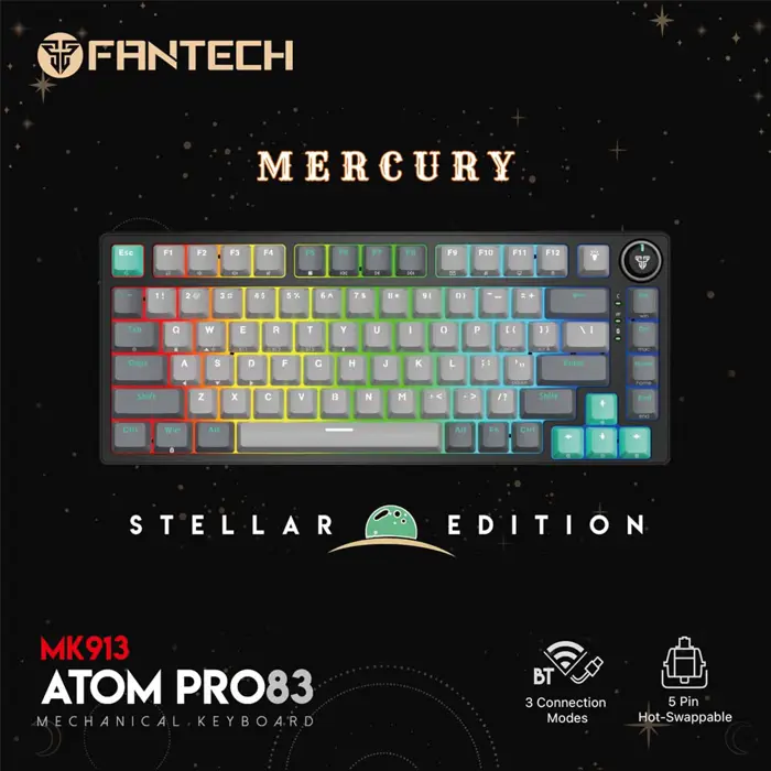 TIPKOVNICA GAMING ŽIČNA MEHANIČKA FANTECH ATOM PRO 83 RED SW. MK913 MERCURY 