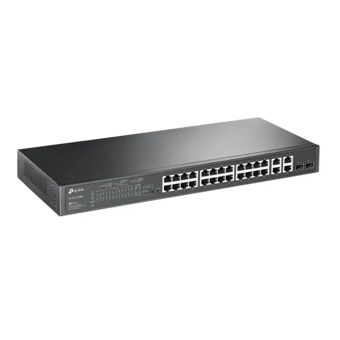 TP-Link Omada JetStream 24-Port PoE+ Smart preklopnik (Switch), 24×10/100M, 2×G-LAN, 2×G SFP, 1U 19" rackmount (250W)