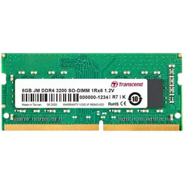 TRANSCEND 16GB DDR4 3200MHz Unbuffered SODIMM JetRam 1Gx8