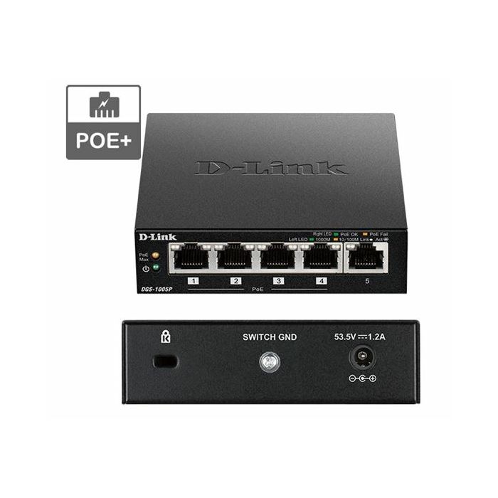 D-Link POE+ switch neupravljivi, DGS-1005P/E