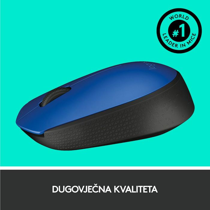 Miš LOGITECH M171, optički, bežični, plavi