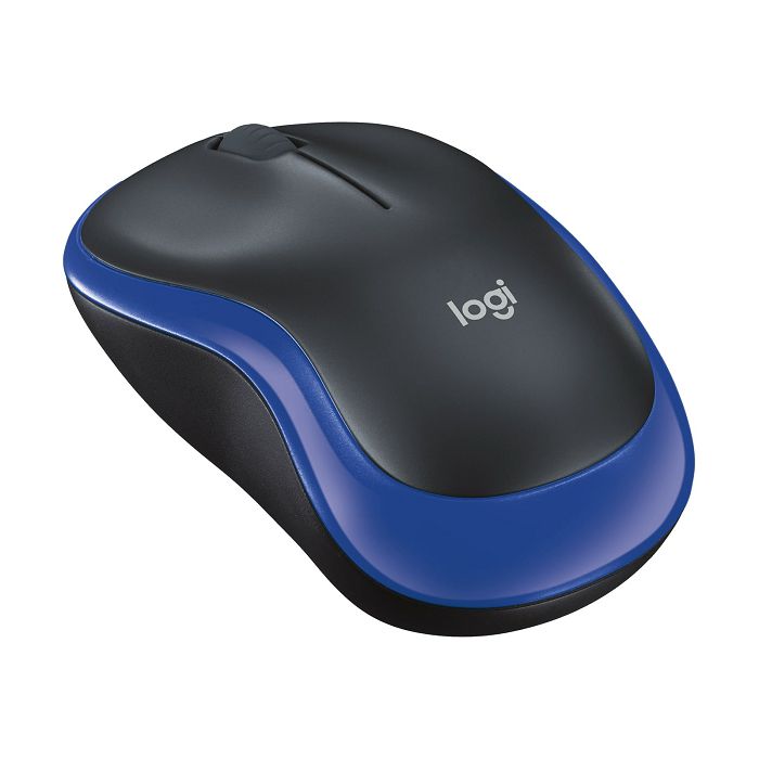 Miš LOGITECH M185, optički, bežični, 1000dpi, crno-plavi