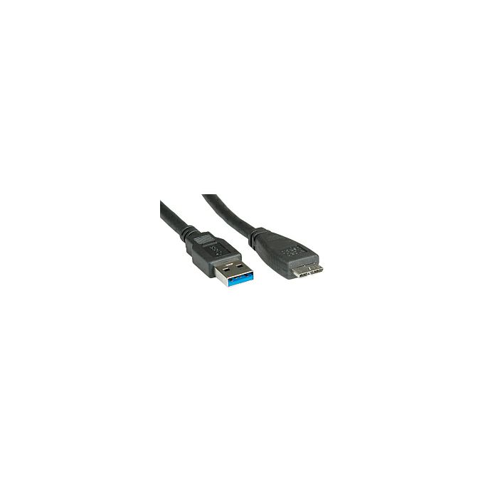 Roline USB3.0 kabel TIP A(M) - Micro B(M), 0.8m, crni