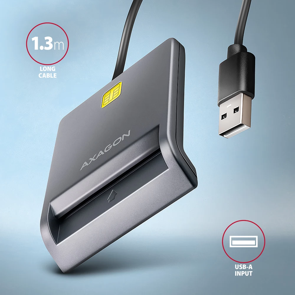 AXAGON CRE-SM3T USB Smart card FlatReader-CRE-SM3T