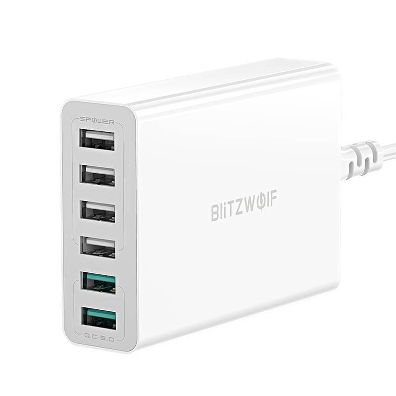 Charger 6x USB Blitzwolf BW-S15, QC 3.0, 60 W (white)