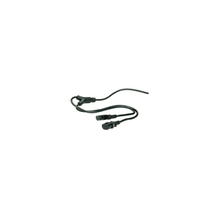 Roline VALUE Y-naponski kabel 2×IEC320 C13, 2.0m, crni