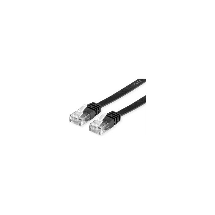 Roline VALUE UTP mrežni flat kabel Cat.6/Class E, 5.0m, crni