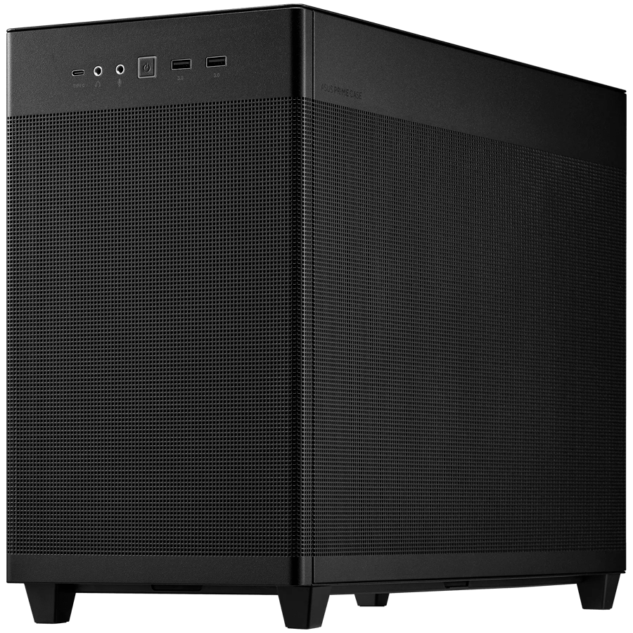 ASUS Prime AP201 MicroATX Ohišje - crno, elegantno 33-litrsko MicroATX ohišje s stranskimi paneli br