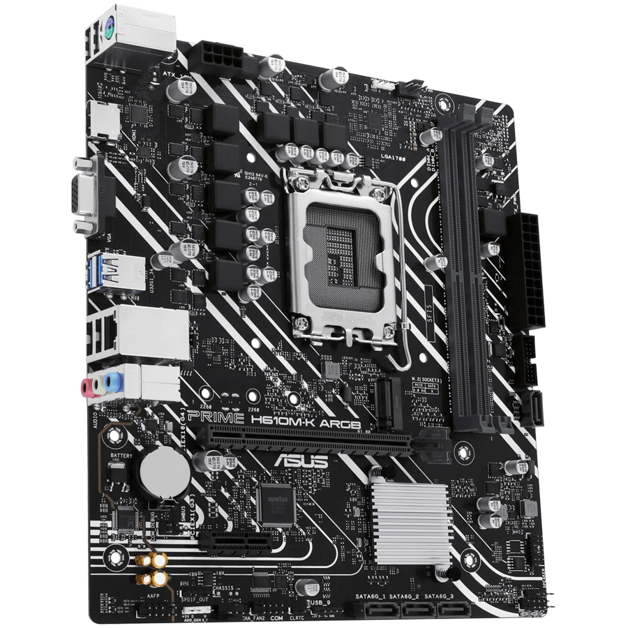 ASUS PRIME H610M-K ARGB LGA1700 mATX osnovna ploča - Intel H610, 2xDDR5, 1xM.2, 4xSATA, 1Gb LAN, 1xD-SUB 1xHDMI - 90MB1G90-M0EAY0-A