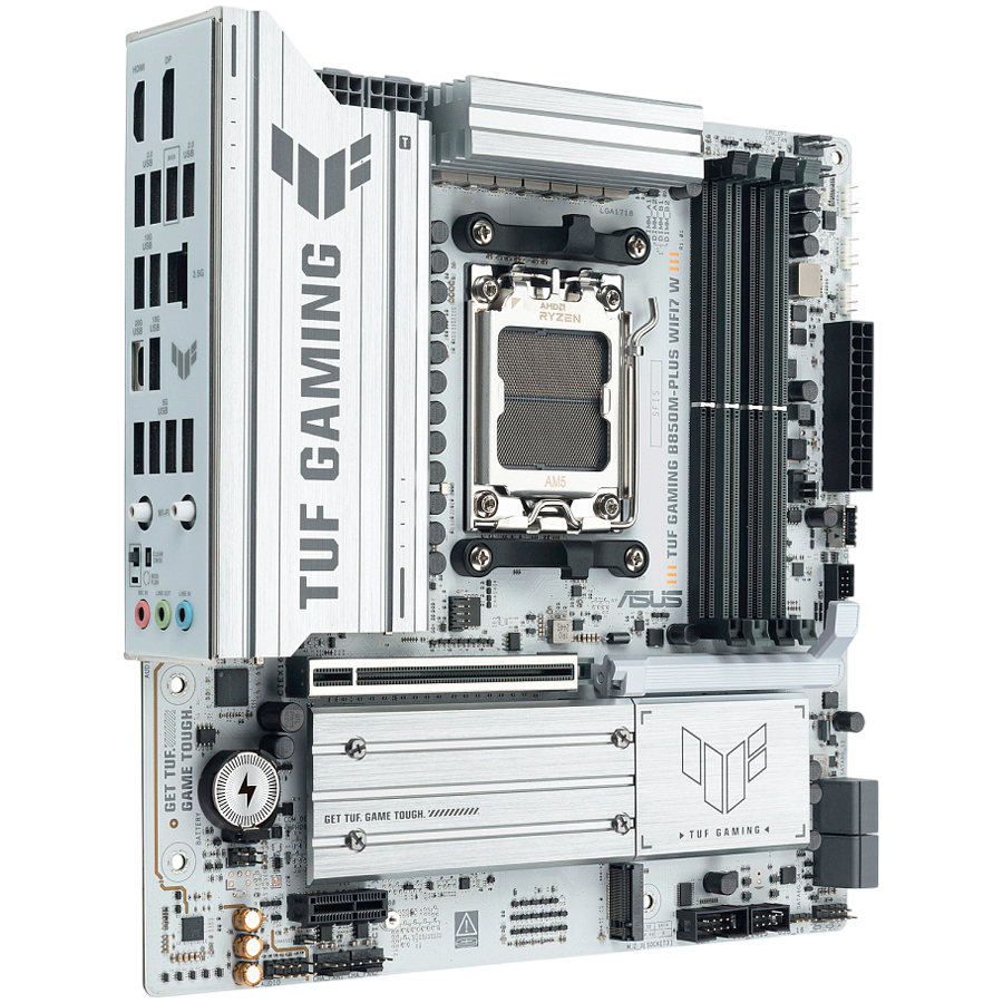 ASUS TUF GAMING B850M-PLUS WIFI7 W AM5 mATX osnovna ploča - AMD B850, 4xDDR5, 3xM.2, 4xSATA, 2.5Gb LAN, WiFi 7, BT, 1xDP, 1xHDMI - 90MB1MD0-M0EAY0-A