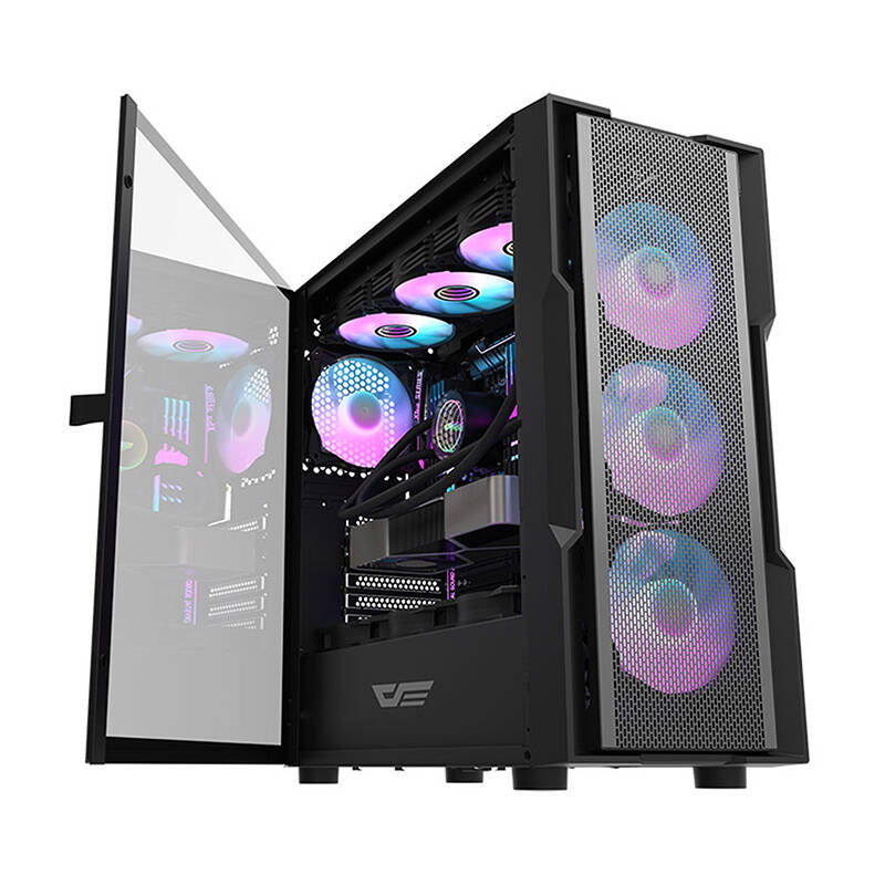 Darkflash DK431 Mesh computer case (black) + 4 ARGB fans