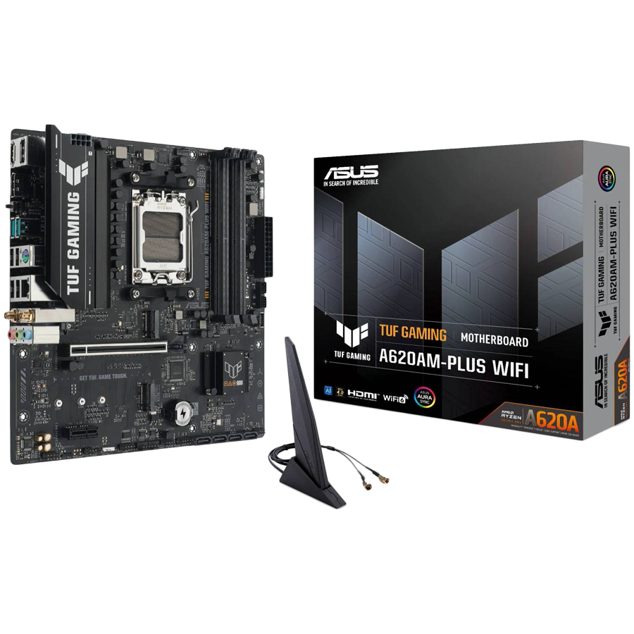 ASUS TUF GAMING A620AM-PLUS WIFI AM5 mATX osnovna ploča - AMD A620A, 4xDDR5, 2xM.2, 4xSATA, 2.5Gb L