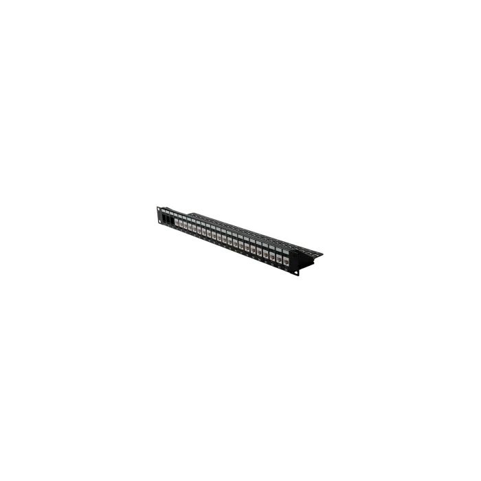 Roline 24-portni Patch Panel (prazni) 19" Keystone UTP Cat.5e/6/Class E, crni