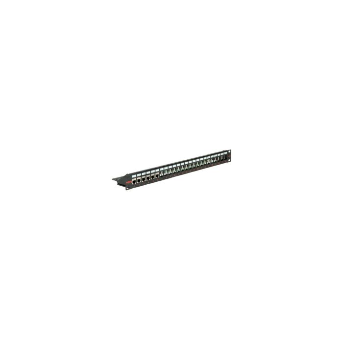 Roline 24-portni Patch Panel (prazni) 19" Keystone STP Cat.5/6/6a/Class E, crni