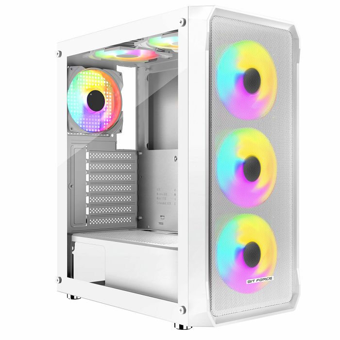 BIT FORCE Mid Tower Bijelo ARGB Gaming PC kućište SWAN ARGB-4