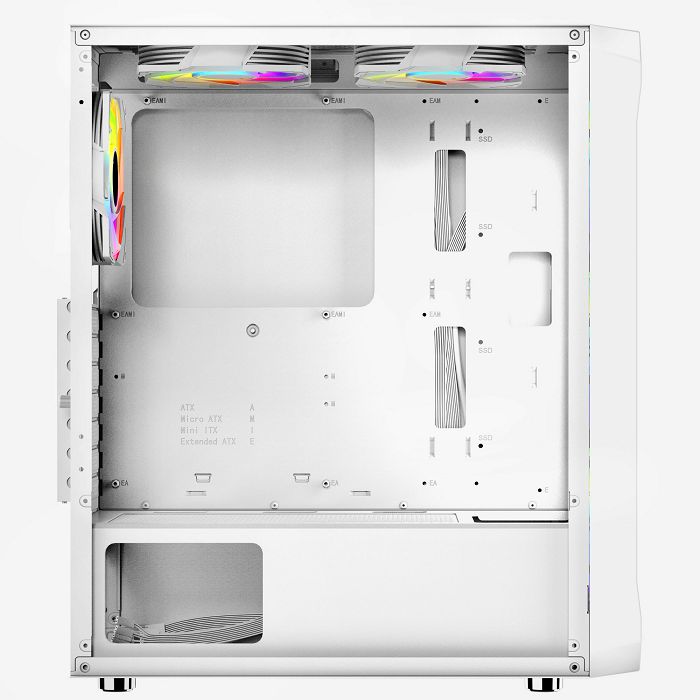 BIT FORCE Mid Tower Bijelo ARGB Gaming PC kućište SWAN ARGB-4