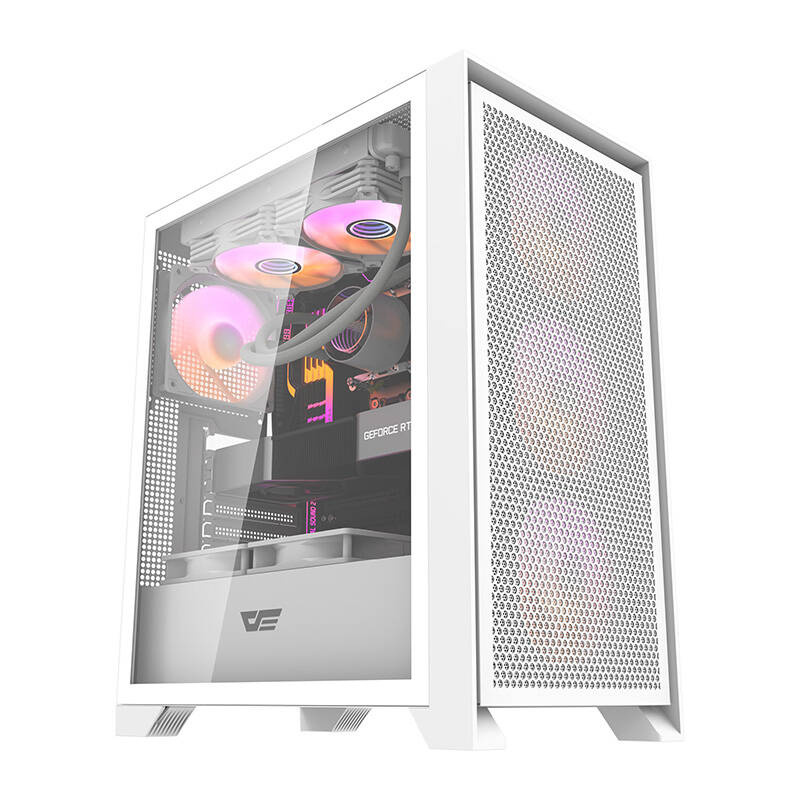 Darkflash DRX70 MESH computer case (white) + 4 RGB fans
