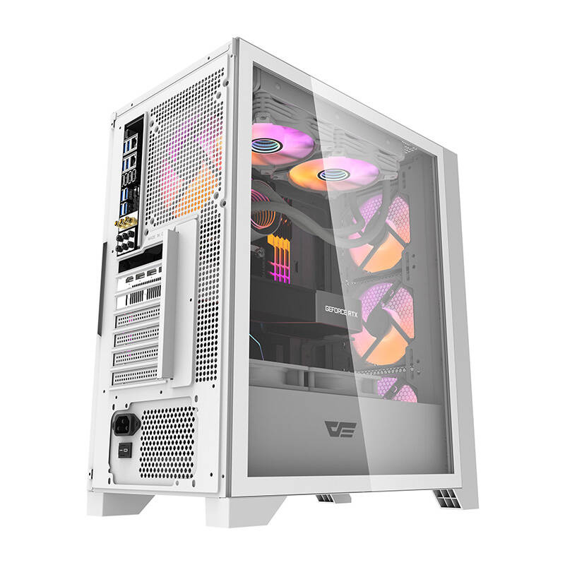 Darkflash DRX70 MESH computer case (white) + 4 RGB fans