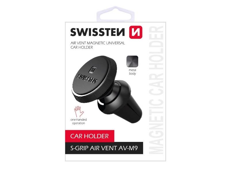 SWISSTEN držač za mobitel, metalni, magnet, za vent S-GRIP AIR VENT AV-M9 crni - 03030026