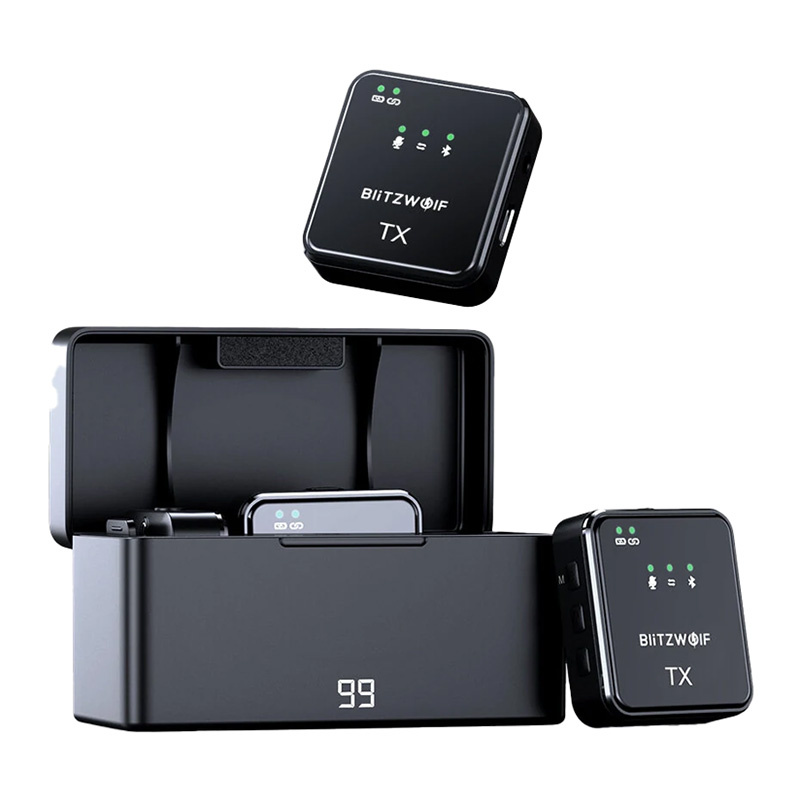 BlitzWolf Wireless Microphone, BW-SX63, 1000mAh (black)