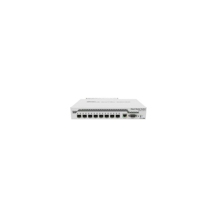 Mikrotik Cloud Router Switch CRS309-1G-8S+IN, Dual core 800MHz CPU, 512MB RAM, 1×GLAN, 8×SFP+ cages, RouterOS, L5 or SwitchOS (dual boot), pasivno desktop kučište, rackmount ears, PSU