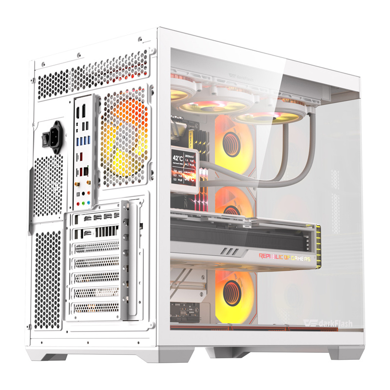 DarkFlash C280 computer case (white) + 7 fans