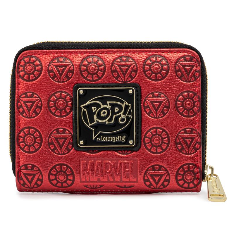LOUNGEFLY MARVEL IRONMAN HEAD ZIP AROUND WALLET