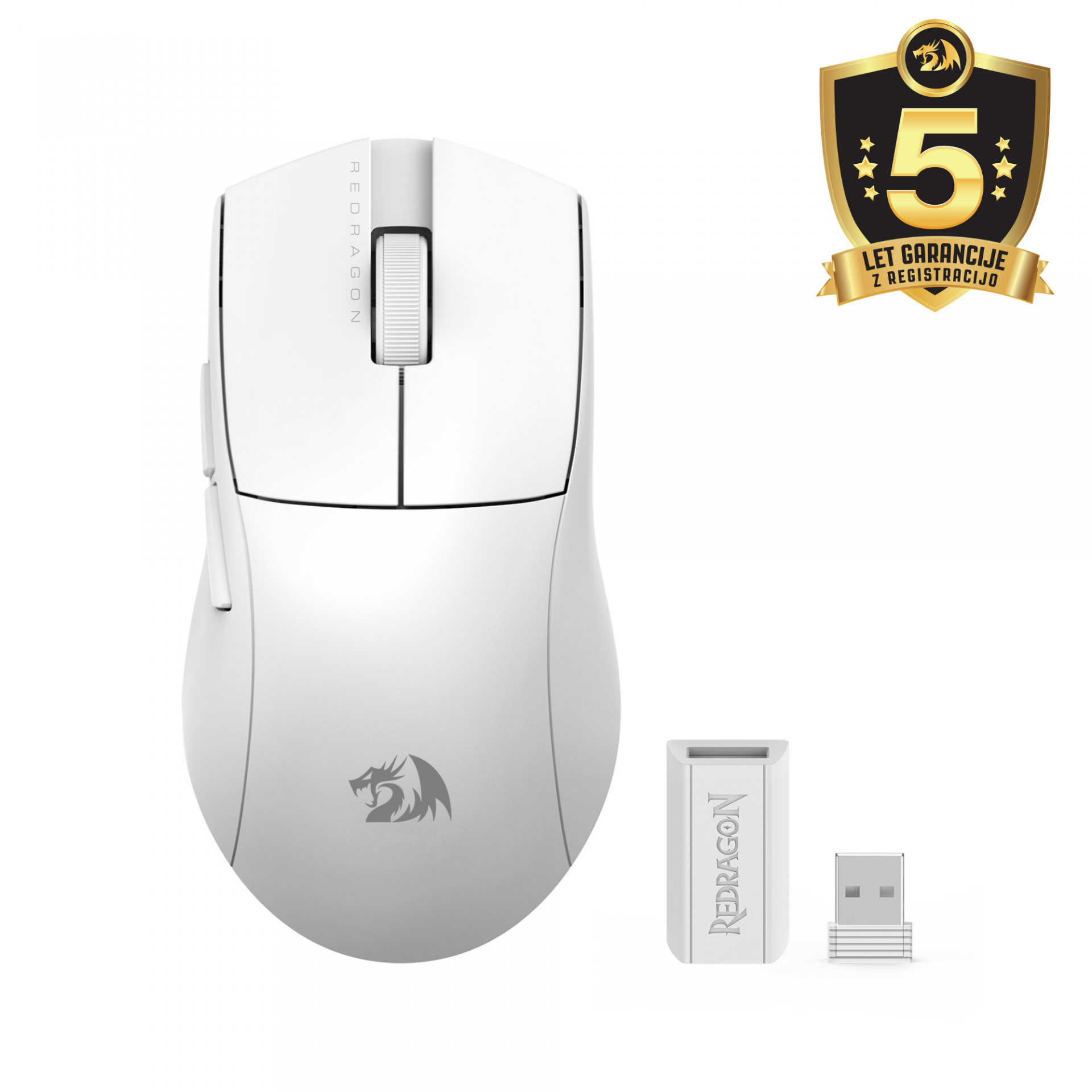 MOUSE - REDRAGON K1NG PRO M916W-PRO-1K WIRELESS WHITE