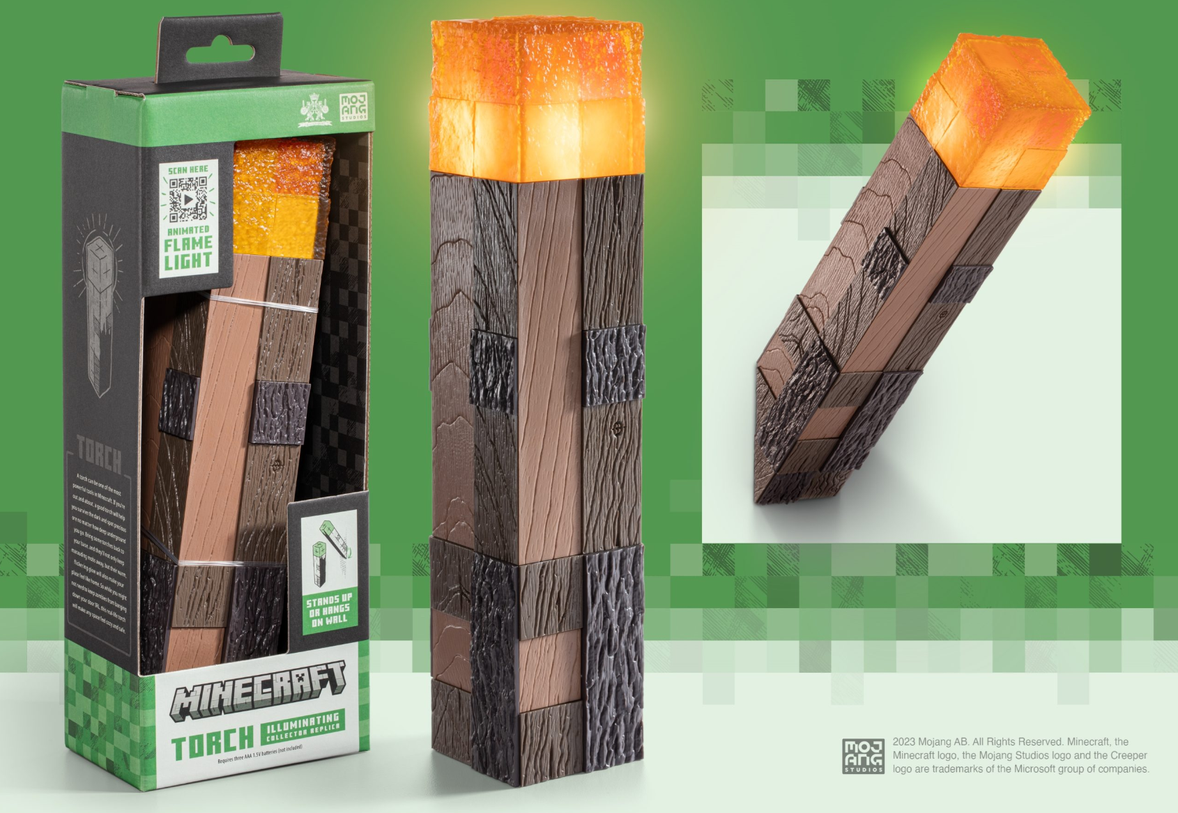 NOBLE COLLECTION Minecraft Illuminating Torch Replica