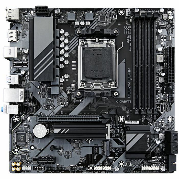 GIGABYTE B650M D3HP (AM5, 4xDDR5, 1xHDMI, 2xDP, 2.5GbE LAN, mATX, Retail)