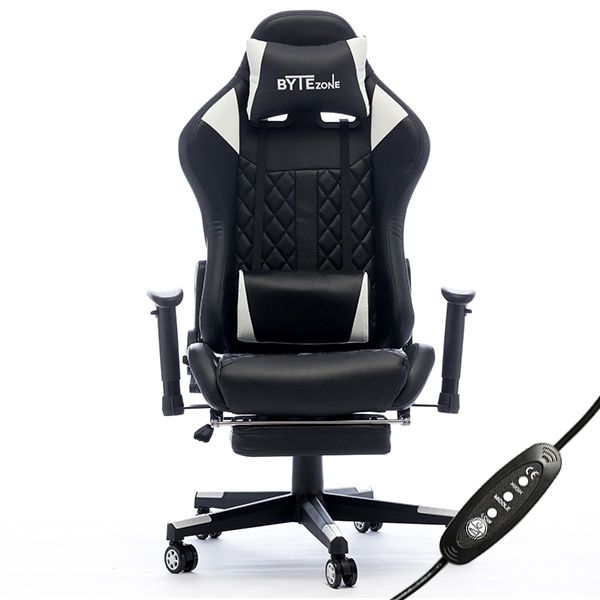 Gaming chair Bytezone CARBON, massage cushion / Bluetooth speakers (black)