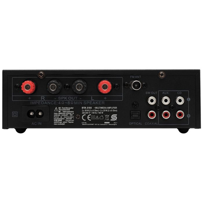 SAL Multimedijsko mini HiFi pojačalo,2x50W,BT-FM-USB-OPTI-KOAX - BTA 250