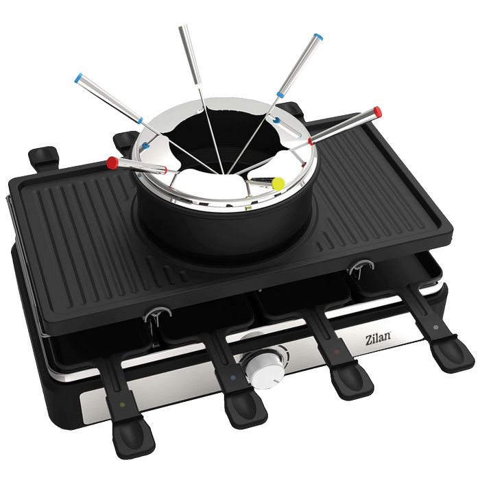 Zilan Električni Roštilj / Raclette / Fondue od sira, 3u1, 1400W - ZLN8856